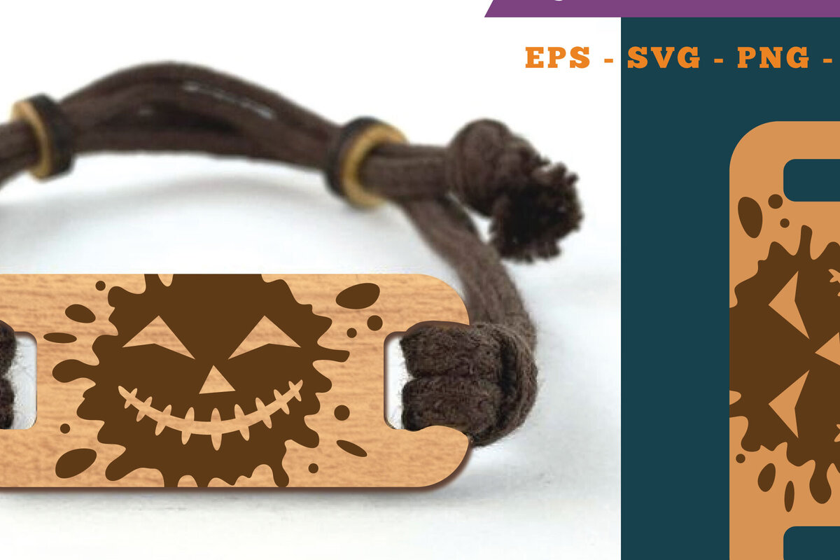 Intra απο ξύλο plywood 3mm-4mm πάχος – Βραχιόλι Splash Ghost Face Δίασταση  20x20 cm INTRAFABR-110079984