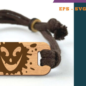 Intra απο ξύλο plywood 3mm-4mm πάχος – Βραχιόλι Splash Ghost Face Δίασταση  20x20 cm INTRAFABR-110080125 - Image 1