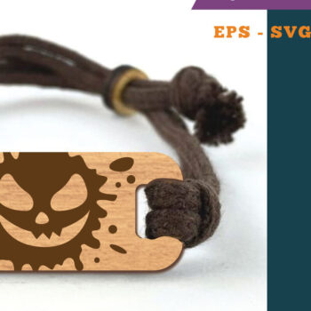 Intra απο ξύλο plywood 3mm-4mm πάχος – Βραχιόλι Splash Ghost Face Δίασταση  20x20 cm INTRAFABR-110078970 - Image 1