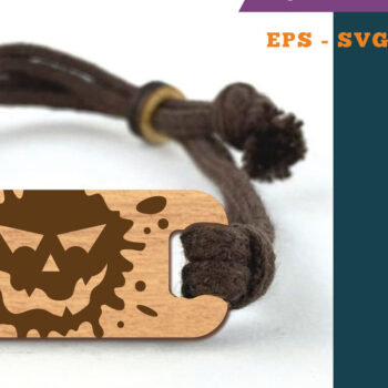 Intra απο ξύλο plywood 3mm-4mm πάχος – Βραχιόλι Splash Ghost Face Δίασταση  20x20 cm INTRAFABR-110079155 - Image 1