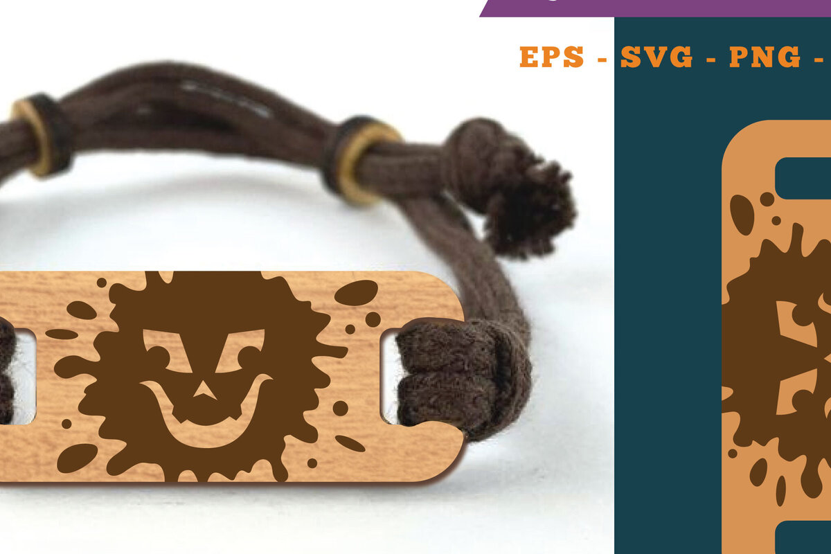 Intra απο ξύλο plywood 3mm-4mm πάχος – Βραχιόλι Splash Ghost Face Δίασταση  20x20 cm INTRAFABR-110078889