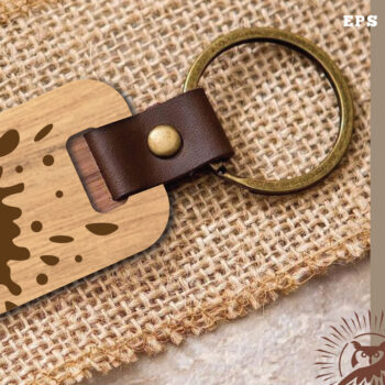 Intra απο ξύλο plywood 3mm-4mm πάχος – Μπρελόκ με Splash Heart Δίασταση  5x5 cm INTRAFABR-115708407 - Image 1