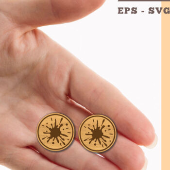 Intra απο ξύλο plywood 3mm-4mm πάχος – Σκουλαρίκια Splash 2 Δίασταση 5x5 cm INTRAFABR-102681515 - Image 1