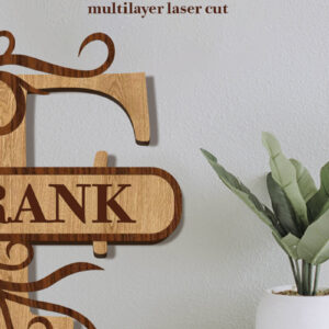 Intra απο ξύλο plywood 3mm-4mm πάχος – Split Name F Monogram Δίασταση  20x20 cm INTRAFABR-80063652