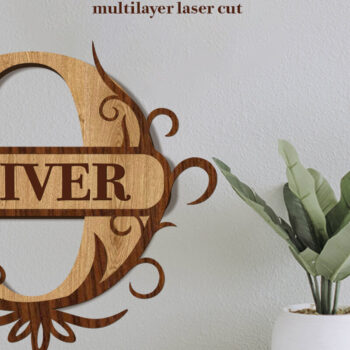 Intra απο ξύλο plywood 3mm-4mm πάχος – Split Name O Monogram Δίασταση  20x20 cm INTRAFABR-80063600 - Image 1