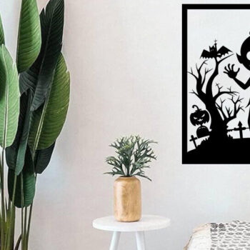 Intra απο ξύλο plywood 3mm-4mm πάχος – Spoker Halloween Metal Sign Σημάδι λέιζερ Δίασταση 40x30 cm INTRAFABR-102495417 - Image 2