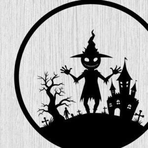 Intra απο ξύλο plywood 3mm-4mm πάχος – Spoker Halloween Metal Sign Σημάδι λέιζερ Δίασταση  40x30 cm INTRAFABR-102547470