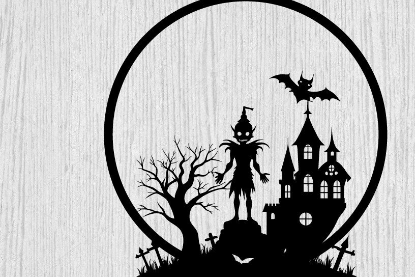 Intra απο ξύλο plywood 3mm-4mm πάχος – Spoker Halloween Metal Sign Σημάδι λέιζερ Δίασταση  40x30 cm INTRAFABR-102547540