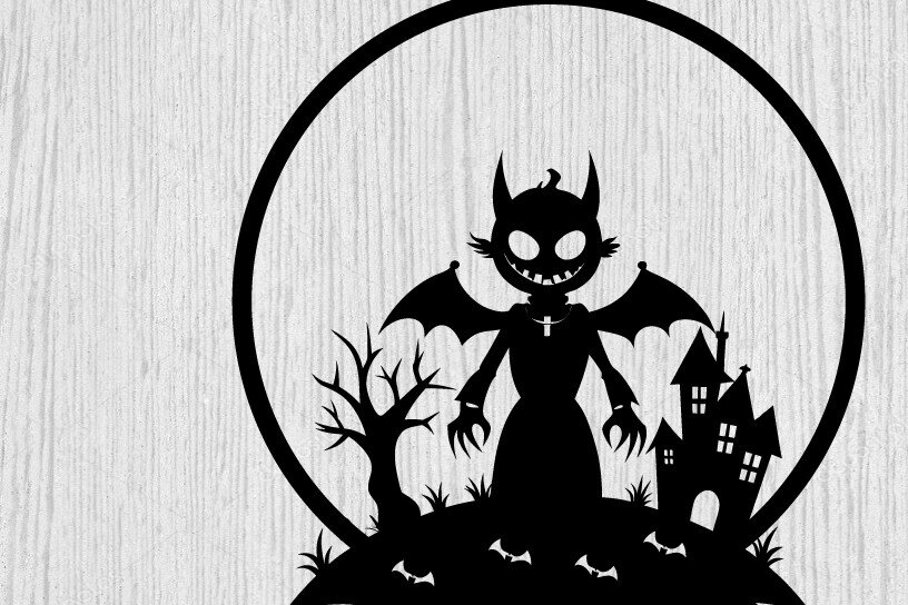 Intra απο ξύλο plywood 3mm-4mm πάχος – Spoker Halloween Metal Sign Σημάδι λέιζερ Δίασταση  40x30 cm INTRAFABR-102547616