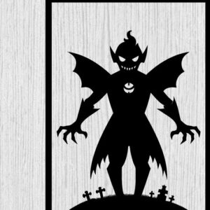 Intra απο ξύλο plywood 3mm-4mm πάχος – Spoker Halloween Metal Sign Σημάδι λέιζερ Δίασταση  40x30 cm INTRAFABR-102547717