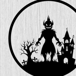 Intra απο ξύλο plywood 3mm-4mm πάχος – Spoker Halloween Metal Sign Σημάδι λέιζερ Δίασταση  40x30 cm INTRAFABR-102547792