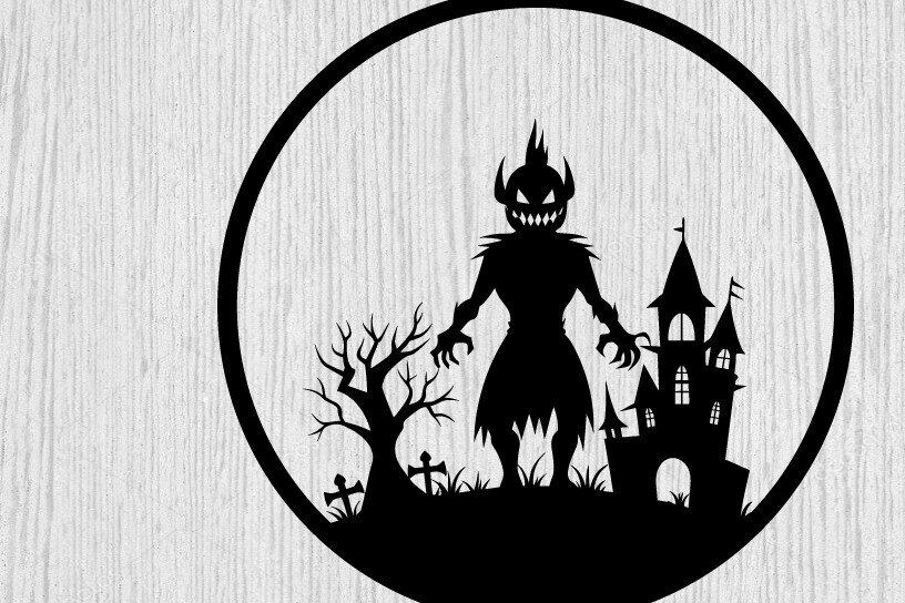 Intra απο ξύλο plywood 3mm-4mm πάχος – Spoker Halloween Metal Sign Σημάδι λέιζερ Δίασταση  40x30 cm INTRAFABR-102547792