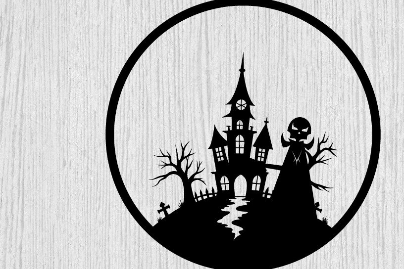 Intra απο ξύλο plywood 3mm-4mm πάχος – Spoker Halloween Metal Sign Σημάδι λέιζερ Δίασταση  40x30 cm INTRAFABR-102547908