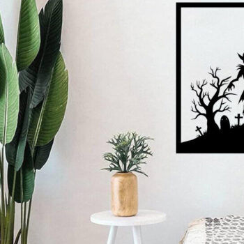 Intra απο ξύλο plywood 3mm-4mm πάχος – Spoker Halloween Metal Sign Σημάδι λέιζερ Δίασταση  40x30 cm INTRAFABR-102547957 - Image 2