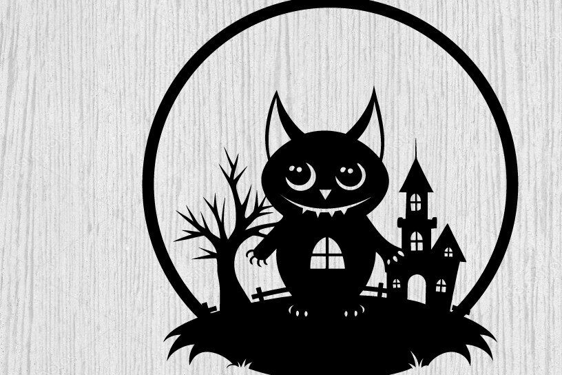 Intra απο ξύλο plywood 3mm-4mm πάχος – Spoker Halloween Metal Sign Σημάδι λέιζερ Δίασταση  40x30 cm INTRAFABR-102548197