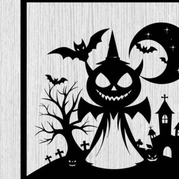 Intra απο ξύλο plywood 3mm-4mm πάχος – Spoker Halloween Metal Sign Σημάδι λέιζερ Δίασταση  40x30 cm INTRAFABR-102548236 - Image 1