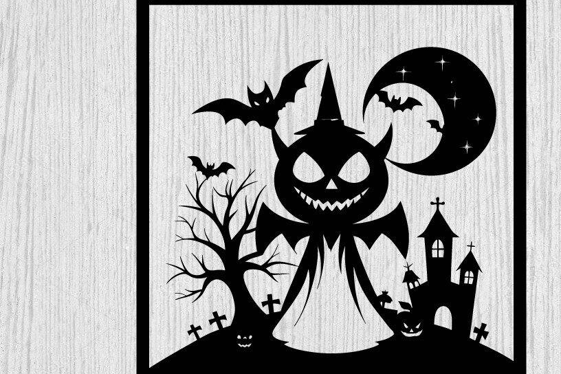 Intra απο ξύλο plywood 3mm-4mm πάχος – Spoker Halloween Metal Sign Σημάδι λέιζερ Δίασταση  40x30 cm INTRAFABR-102548236