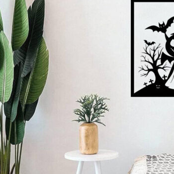 Intra απο ξύλο plywood 3mm-4mm πάχος – Spoker Halloween Metal Sign Σημάδι λέιζερ Δίασταση  40x30 cm INTRAFABR-102548236 - Image 2