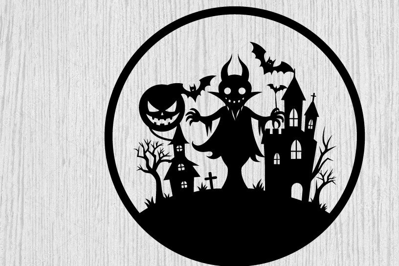 Intra απο ξύλο plywood 3mm-4mm πάχος – Spoker Halloween Metal Sign Σημάδι λέιζερ Δίασταση  40x30 cm INTRAFABR-102548438