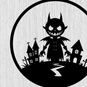 Intra απο ξύλο plywood 3mm-4mm πάχος – Spoker Halloween Metal Sign Σημάδι λέιζερ Δίασταση  40x30 cm INTRAFABR-102548686