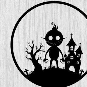 Intra απο ξύλο plywood 3mm-4mm πάχος – Spoker Halloween Metal Sign Σημάδι λέιζερ Δίασταση  40x30 cm INTRAFABR-102495254