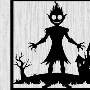 Intra απο ξύλο plywood 3mm-4mm πάχος – Spoker Halloween Metal Sign Σημάδι λέιζερ Δίασταση  40x30 cm INTRAFABR-102495302