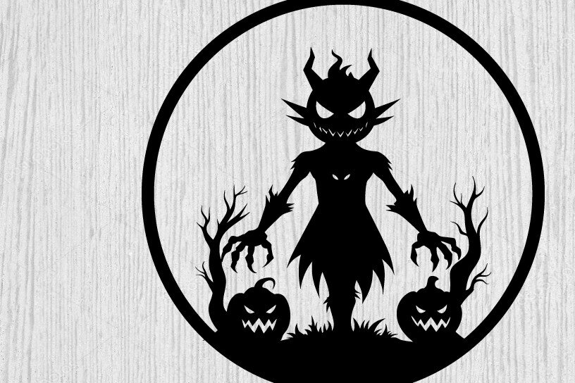 Intra απο ξύλο plywood 3mm-4mm πάχος – Spoker Halloween Metal Sign Σημάδι λέιζερ Δίασταση  40x30 cm INTRAFABR-102495375