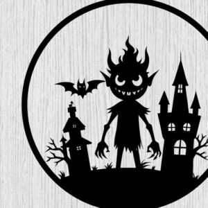 Intra απο ξύλο plywood 3mm-4mm πάχος – Spoker Halloween Metal Sign Σημάδι λέιζερ Δίασταση  40x30 cm INTRAFABR-102494927