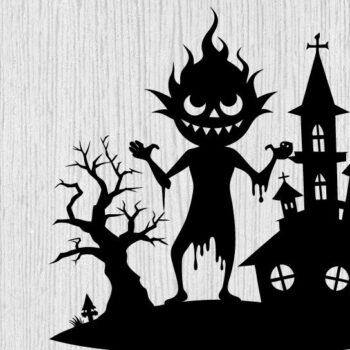 Intra απο ξύλο plywood 3mm-4mm πάχος – Spoker Halloween Metal Wall Art Laser, 3D Δίασταση  40x30 cm INTRAFABR-102015693 - Image 1