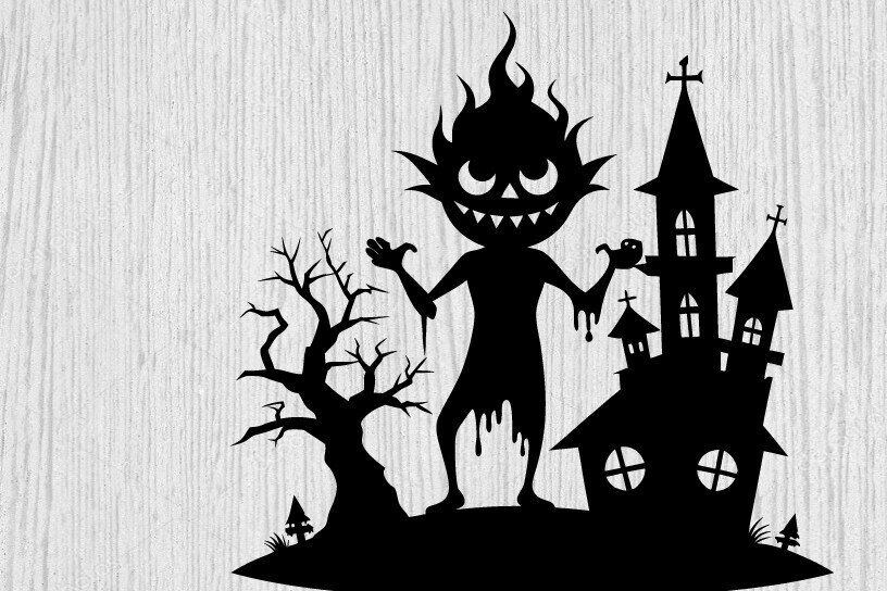 Intra απο ξύλο plywood 3mm-4mm πάχος – Spoker Halloween Metal Wall Art Laser, 3D Δίασταση  40x30 cm INTRAFABR-102015693