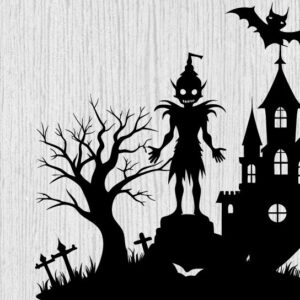 Intra απο ξύλο plywood 3mm-4mm πάχος – Spoker Halloween Metal Wall Art Laser, 3D Δίασταση  40x30 cm INTRAFABR-102015804