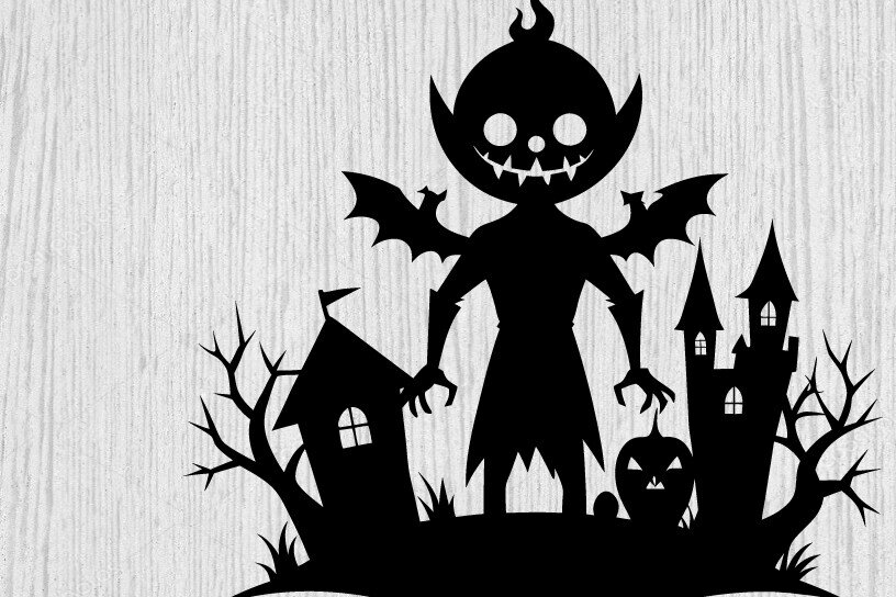 Intra απο ξύλο plywood 3mm-4mm πάχος – Spoker Halloween Metal Wall Art Laser, 3D Δίασταση  40x30 cm INTRAFABR-101635810