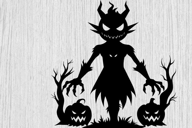 Intra απο ξύλο plywood 3mm-4mm πάχος – Spoker Halloween Metal Wall Art Laser, 3D Δίασταση  40x30 cm INTRAFABR-101636043