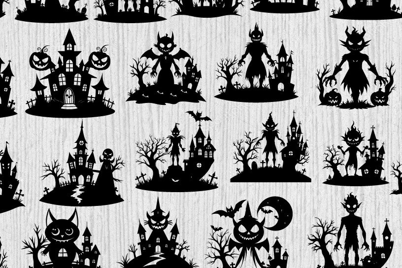 Intra απο ξύλο plywood 3mm-4mm πάχος – Φάντασμα Απόκριες σιλουέτα διάνυσμα DXF Δίασταση  20x20 cm INTRAFABR-102548961