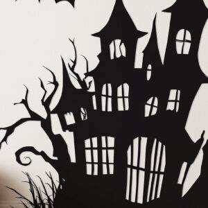 Intra απο ξύλο plywood 3mm-4mm πάχος – Spooktacular Haunted House Δίασταση  20x20 cm INTRAFABR-104119321