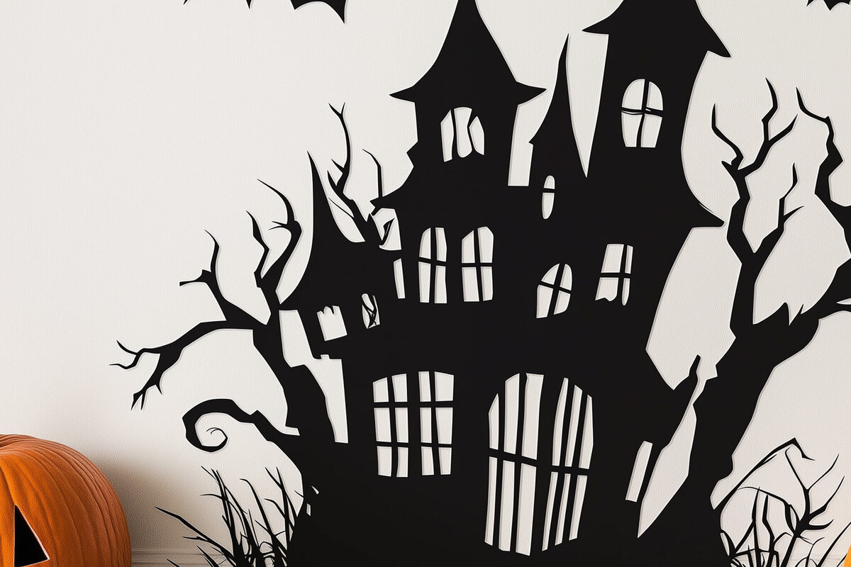 Intra απο ξύλο plywood 3mm-4mm πάχος – Spooktacular Haunted House Δίασταση  20x20 cm INTRAFABR-104119321