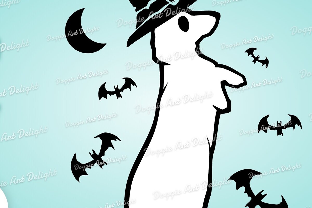 Intra απο ξύλο plywood 3mm-4mm πάχος – Τρομακτικό σκύλο Dachshund Dog Halloween Clipart Δίασταση  20x20 cm INTRAFABR-78131556