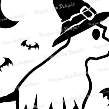 Intra απο ξύλο plywood 3mm-4mm πάχος – Spooky Dog Halloween Clipart Westie Δίασταση  20x20 cm INTRAFABR-78210990 - Image 2