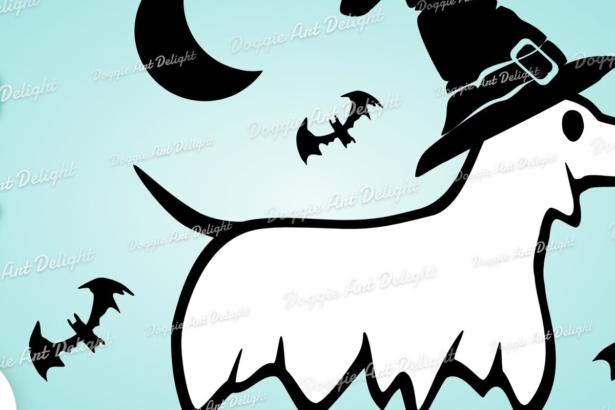 Intra απο ξύλο plywood 3mm-4mm πάχος – Απόκοσμο Doxie Dog Halloween Clipart Δίασταση  20x20 cm INTRAFABR-77881472