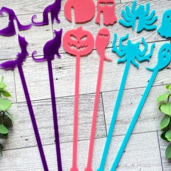 Intra απο ξύλο plywood 3mm-4mm πάχος – Spooky Drink Stir Sticks and Markers Δίασταση 20x20 cm INTRAFABR-40024530 - Image 1