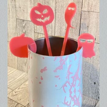 Intra απο ξύλο plywood 3mm-4mm πάχος – Spooky Drink Stir Sticks and Markers Δίασταση 20x20 cm INTRAFABR-40024530 - Image 2