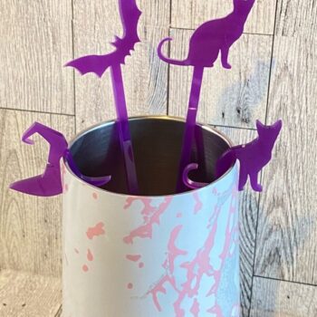 Intra απο ξύλο plywood 3mm-4mm πάχος – Spooky Drink Stir Sticks and Markers Δίασταση  20x20 cm INTRAFABR-40024530 - Image 4