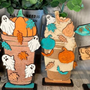 Intra απο ξύλο plywood 3mm-4mm πάχος – Spooky Fall Coffee Laser Δίασταση 20x20 cm INTRAFABR-38013414 - Image 1