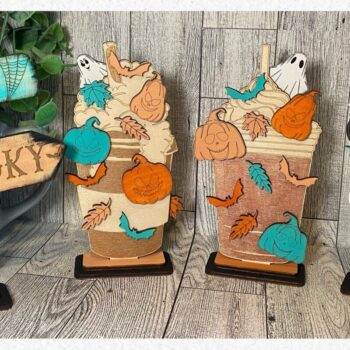 Intra απο ξύλο plywood 3mm-4mm πάχος – Spooky Fall Coffee Laser Δίασταση 20x20 cm INTRAFABR-38013414 - Image 2