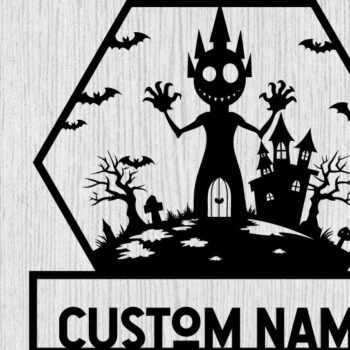 Intra απο ξύλο plywood 3mm-4mm πάχος – Spooky Ghost Halloween House Metal Art Δίασταση  20x20 cm INTRAFABR-101458107 - Image 1