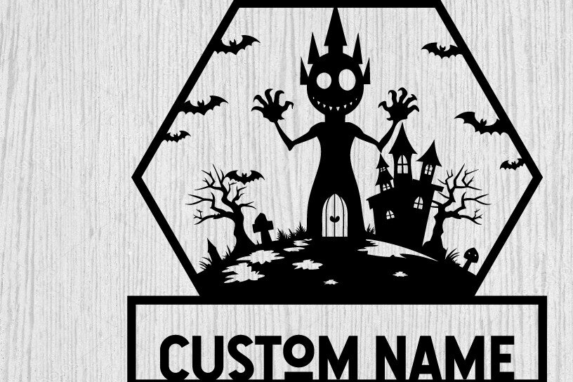 Intra απο ξύλο plywood 3mm-4mm πάχος – Spooky Ghost Halloween House Metal Art Δίασταση  20x20 cm INTRAFABR-101458107