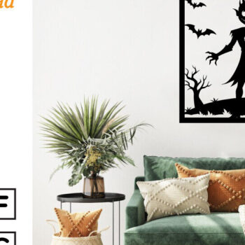 Intra απο ξύλο plywood 3mm-4mm πάχος – Spooky Ghost Halloween House Metal Art Δίασταση  20x20 cm INTRAFABR-101458176 - Image 2