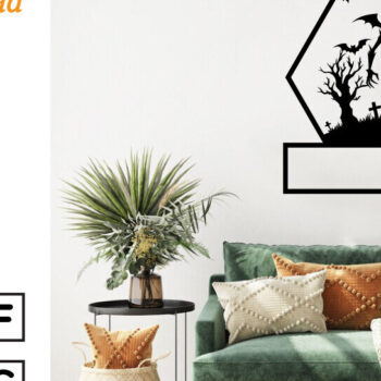 Intra απο ξύλο plywood 3mm-4mm πάχος – Spooky Ghost Halloween House Metal Art Δίασταση  20x20 cm INTRAFABR-101458613 - Image 2