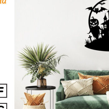 Intra απο ξύλο plywood 3mm-4mm πάχος – Spooky Ghost Halloween House Metal Art Δίασταση  20x20 cm INTRAFABR-101457879 - Image 2