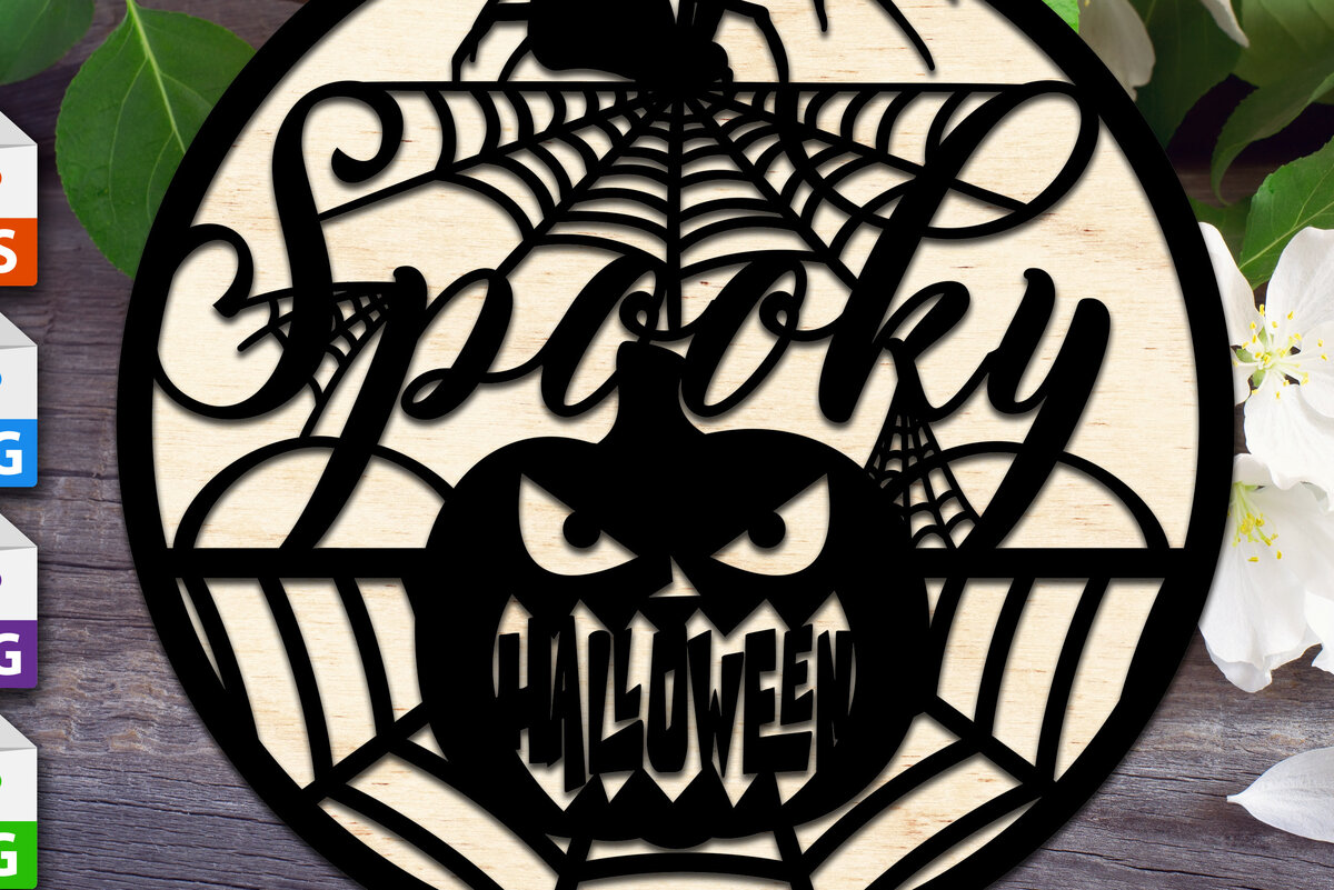 Intra απο ξύλο plywood 3mm-4mm πάχος – Τρομακτικό στρογγυλό σημάδι αποκριών 16 ιντσών Δίασταση  20x20 cm INTRAFABR-74380359